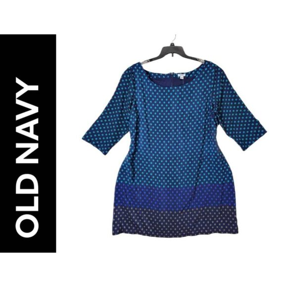 Old Navy  Dress Woman Multicolored Plus Size XXL Casual Trapeze Short Sleeve - Picture 1 of 8